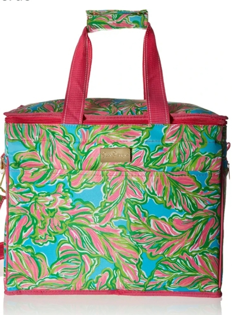 Lilly Pulitzer Pink & Turquoise Printed Tote Cooler Bag XL Picnic Bag